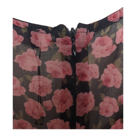 Dress Forum Medium Fitted Floral Midi Milkmaid Dress  Whimsigoth Dark Coquette - Picture 7 of 8